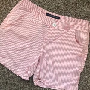 Pink & white striped shorts